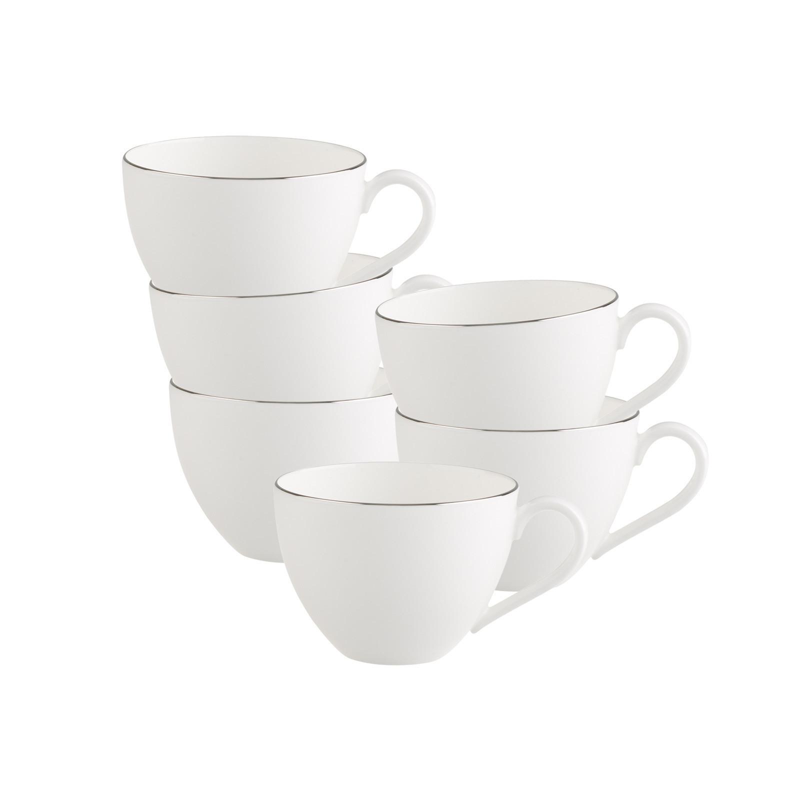 KAFFEETASSEN Anmut Platinum No.1 weiß 150 ml 6er Set - Weiß, Keramik (0.15L) - Villeroy & Boch