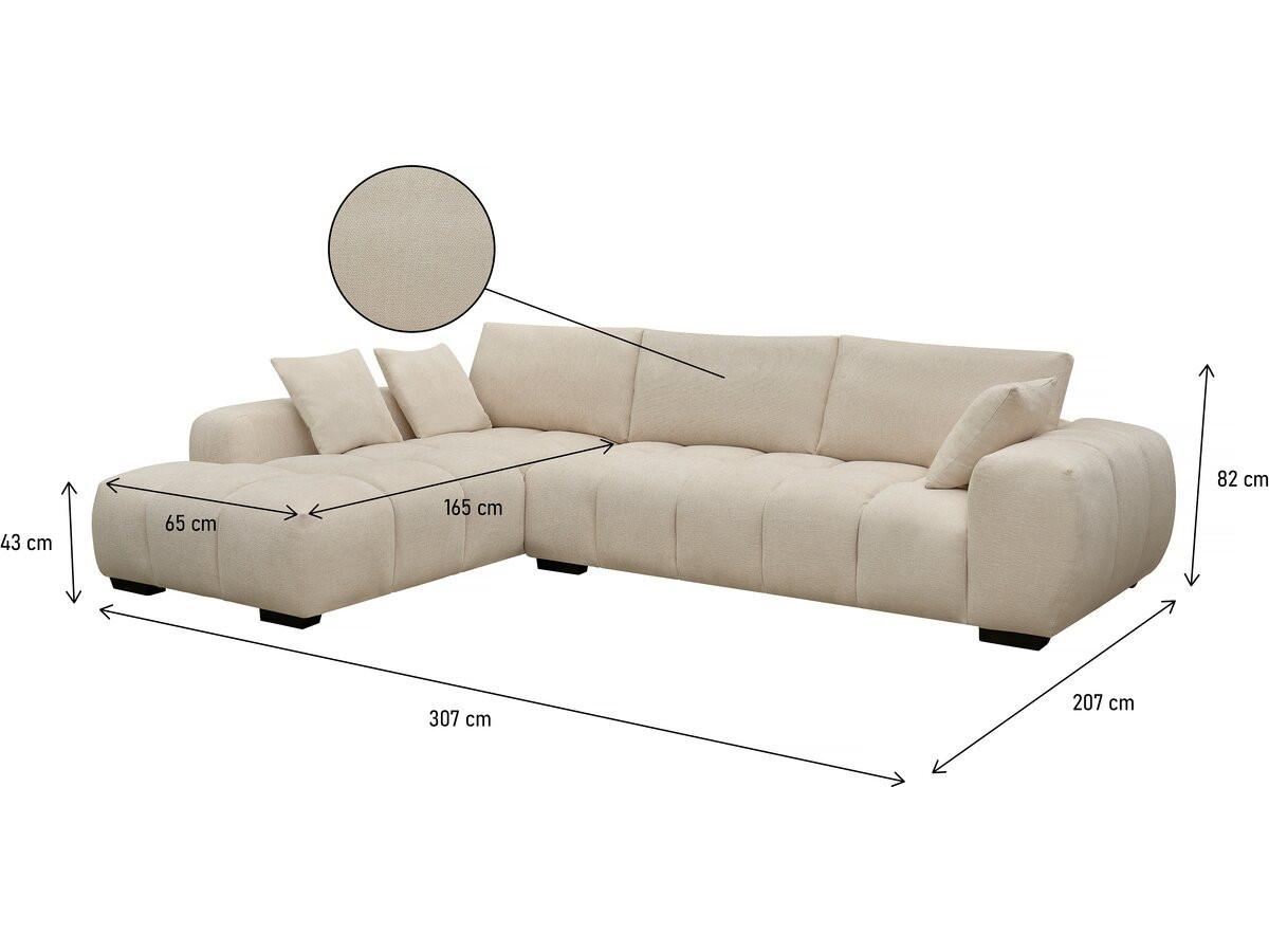 ECKSOFA monceau beige - Beige, Textil (207/307cm) - Habitat Garten