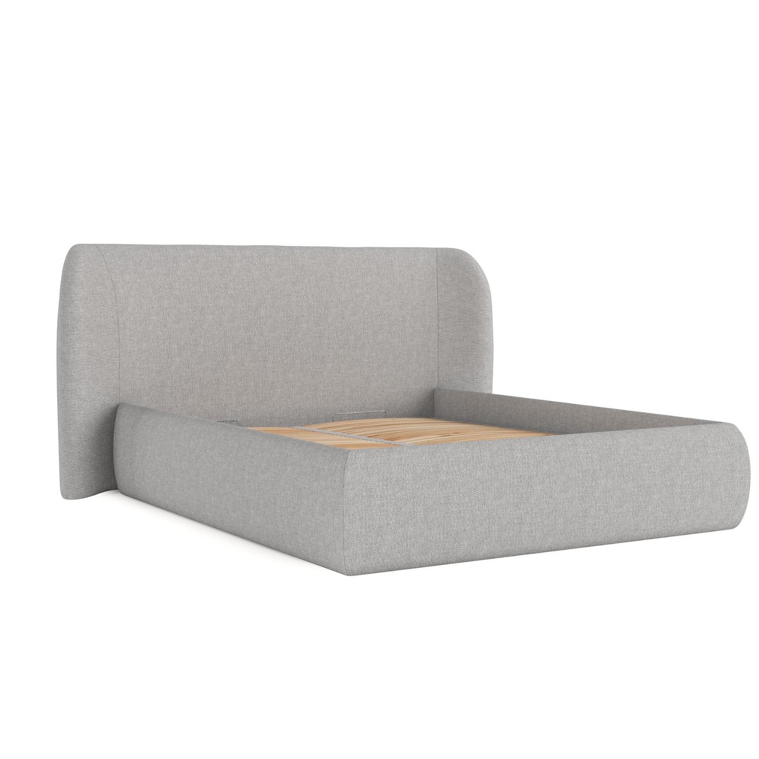 POLSTERBETT Bellano mit Stauraum 140/200 cm Grau im Megan Stoff - Schwarz/Naturfarben, Holz/Holzwerkstoff (140/200cm) - AltaBeds