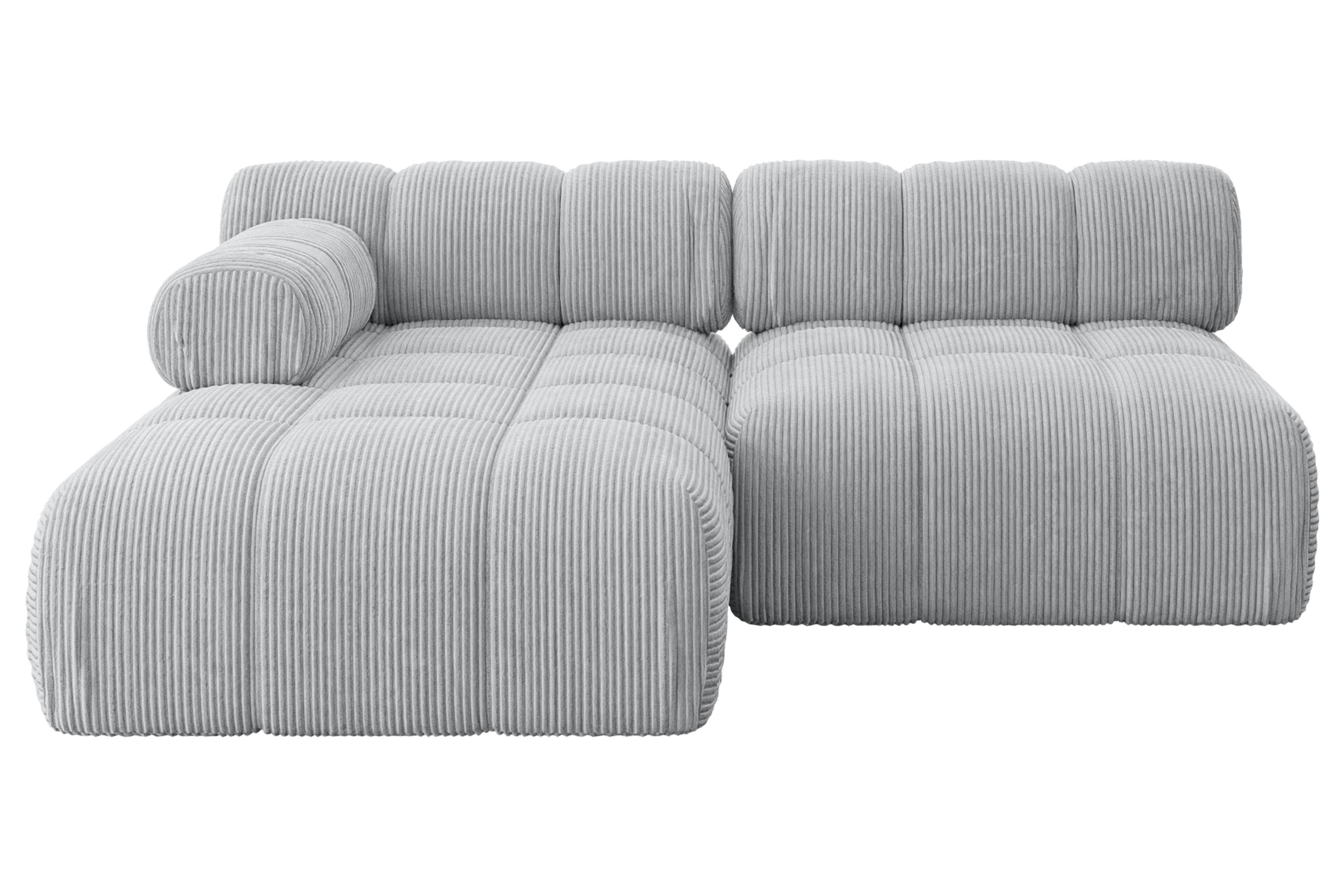 ECKSOFA modulares Sofa Razon-L1 - 190x160x70 cm Grau Cord - Grau, Holzwerkstoff/Textil (190/160cm) - ALTDECOR