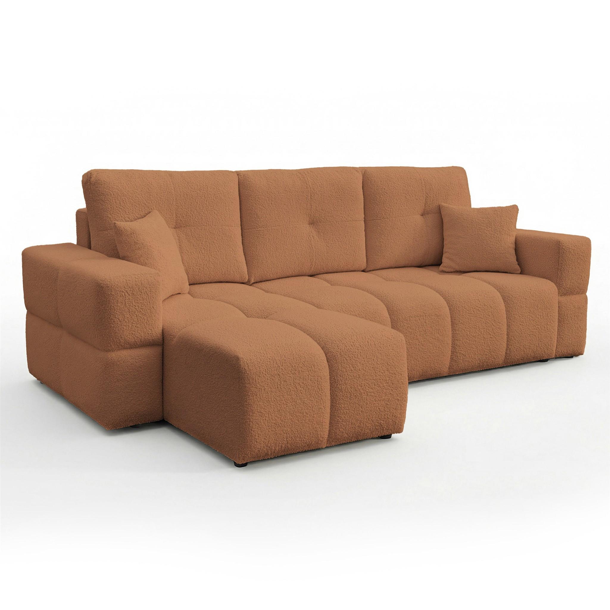 ECKSOFA Denise Mit Schlaffunktion - Rotbraun, Holzwerkstoff/Textil (250/148cm) - Fun Möbel