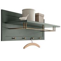 GARDEROBENPANEEL grün, Landhausstil, Wandgarderobe 109 x 40 cm - Grün, Holzwerkstoff (109/40/20cm) - Furn.Design