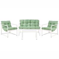 LOUNGE-SET Grün Garda - Weiß/Grün, Metall - Beliani