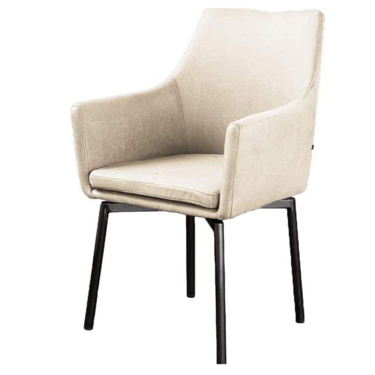 STUHL CALI Beige Microfaser Drehbar (180°) - Beige, Textil (56/88.5/61cm) - KAWOLA