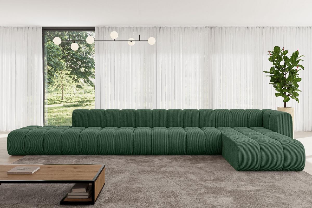 ECKSOFA modulares Sofa Zuvon-L3 - 478x177x70 cm Grün - Grün, Holzwerkstoff/Textil (478/177cm) - ALTDECOR