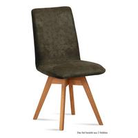 ESSZIMMERSTUHL drehbar (2er-Set) Donni 47x92x60 Eiche geölt/Khaki - Dunkelgrün/Eichefarben, Kunststoff (60/92/47cm) - 58aufmkessel
