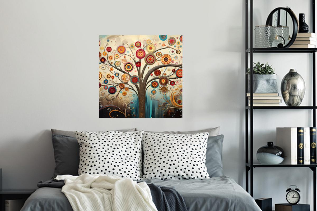 WANDTATTOO Baum - Baum des Lebens - Farbe Wanddeko 50x50 cm - Braun, Kunststoff (50/50/0.1cm) - MuchoWow