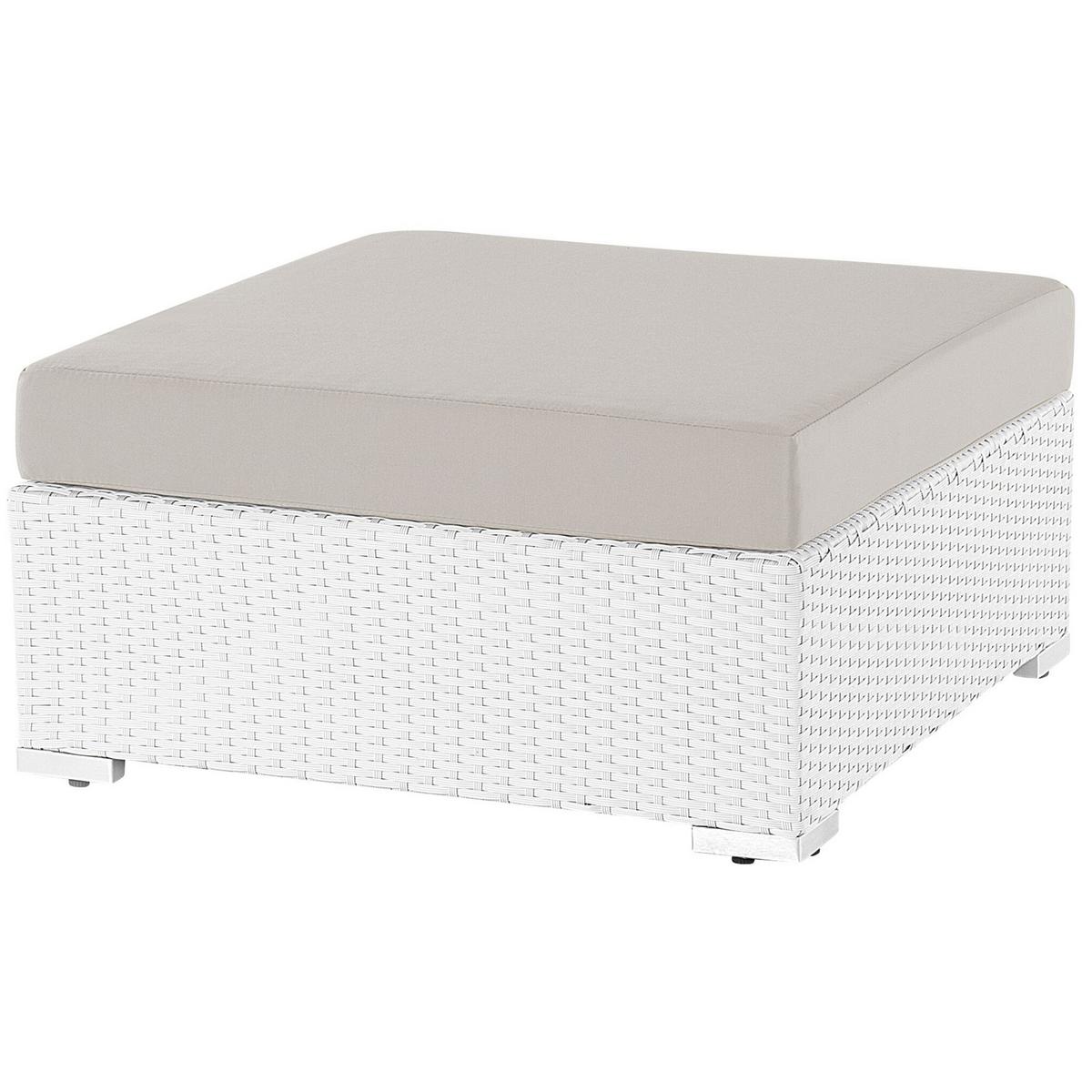 LOUNGE SET 4-Sitzer weiß rechtsseitig modular Auflagen sandbeige Sano - Beige/Weiß, Kunststoff - Beliani