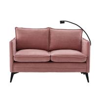 2-SITZER SOFA Chenille Mit Handy-Halter & Seitentaschen - Pink, Textil (127/66/69cm) - Urban Meuble