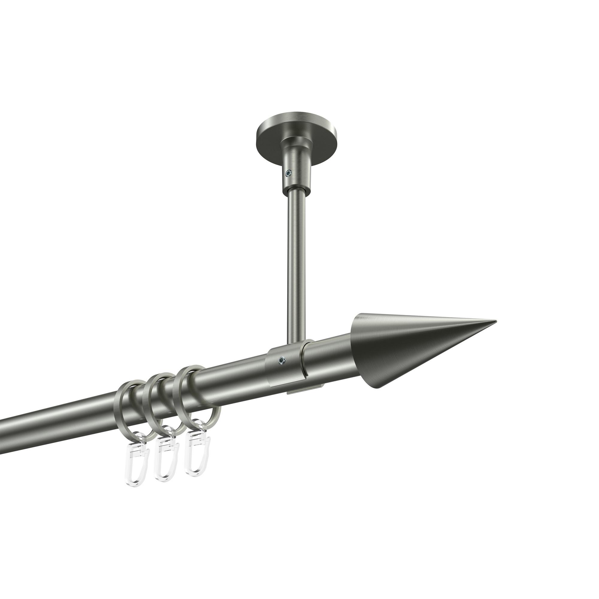 GARDINENSTANGE Sonette Savio 480 cm (geteilt in 3 x 160 cm), 1-läufig, 20 mm Ø Edelstahl-Optik - Edelstahlfarben, Metall (480cm) - INTERDECO