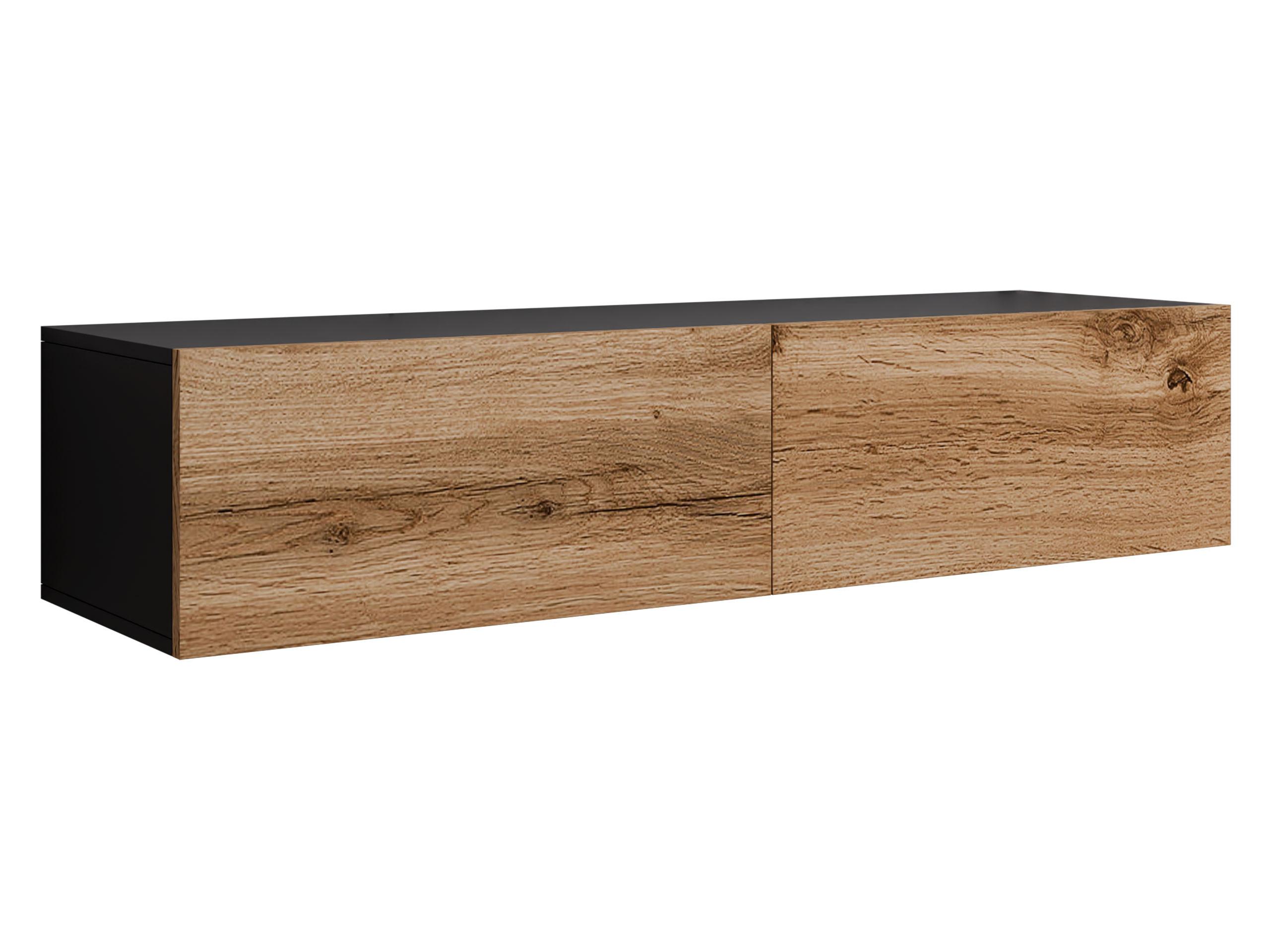 TV-LOWBOARD Vigo 140 - Eiche Wotan/Schwarz, Holzwerkstoff (140/30/40cm) - MIRJAN24