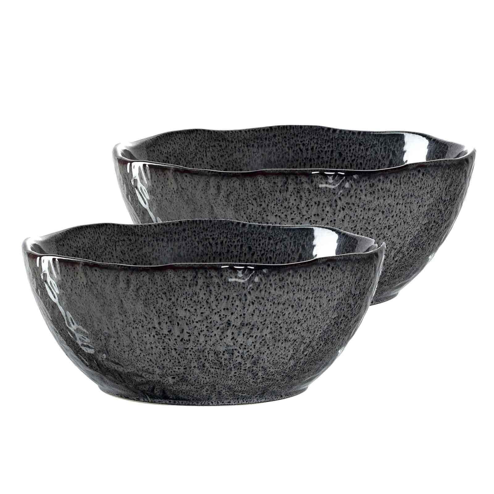 SALATSCHÜSSELN Matera anthrazit ø 24 cm 2er Set - Grau, Keramik (1cm) - Leonardo Living
