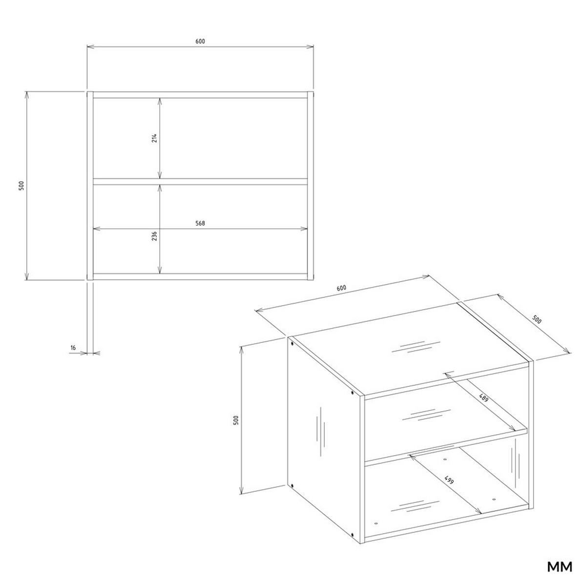 SCHRANK Weiß 60/50/50 - Weiß, Holzwerkstoff (60/50/50cm) - RAUMHIRSCH FURNITURE