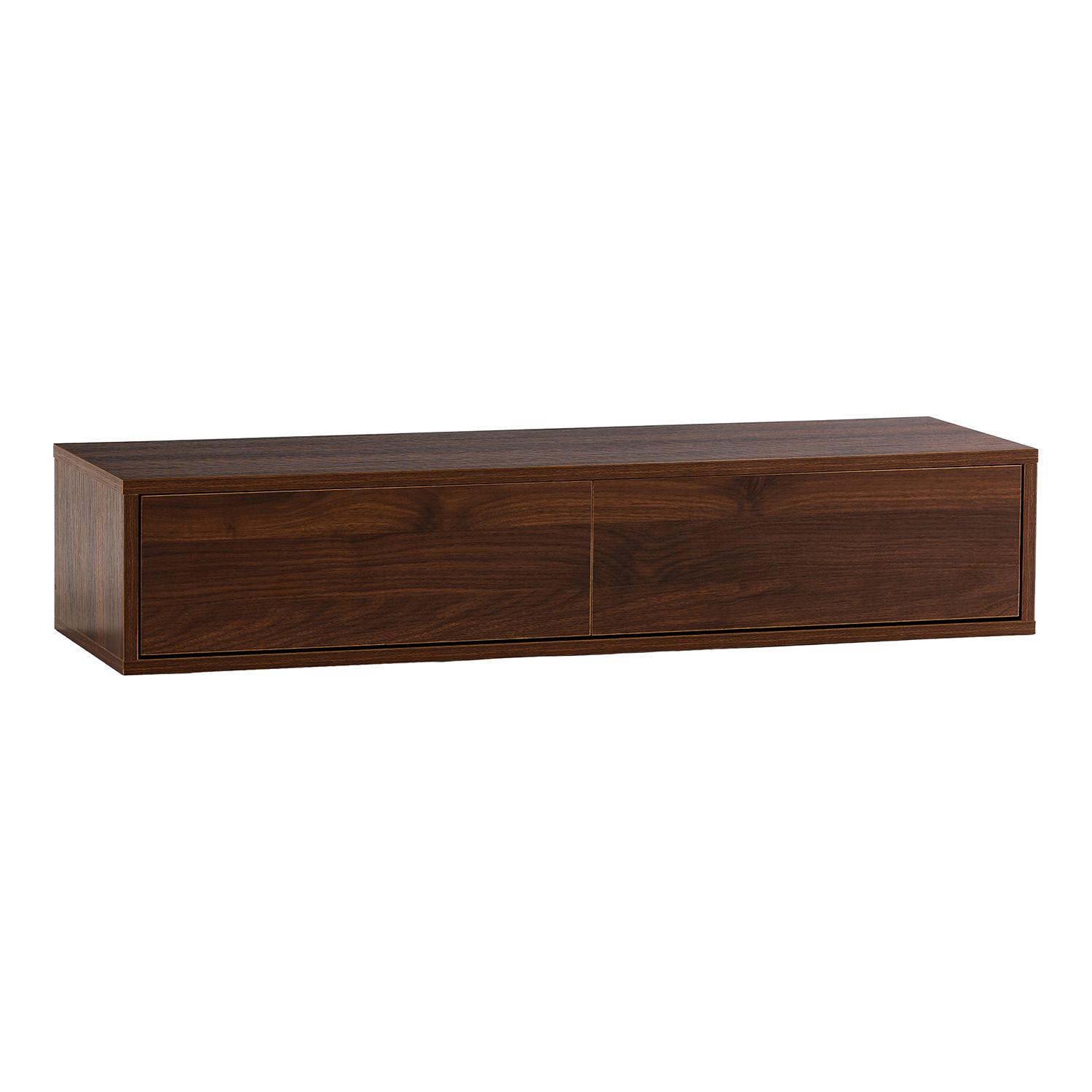 KONSOLENTISCH schwebender Auri 2 schubladen Walnuss-Optik - Walnussfarben, Holzwerkstoff (100/20/30cm) - VS Venta-stock