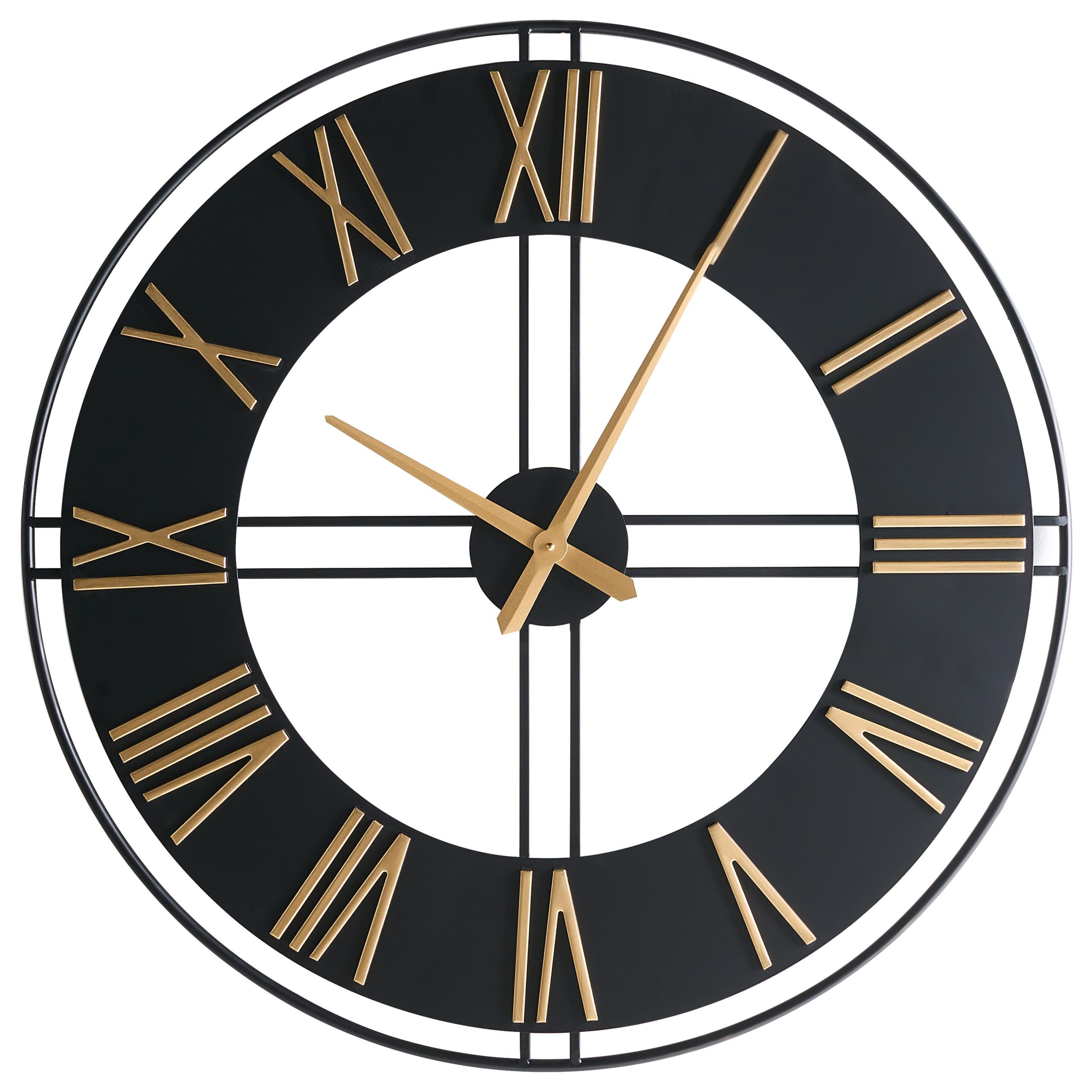 WANDUHR 80 cm Metall Schwarz Perigny - Schwarz, Metall (80/80/4cm) - Beliani