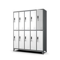 MEHRZWECKSCHRANK mit 10 Fächer Stahl Weiß Anthrazit 136x172x45cm - Anthrazit/Weiß, Metall (136/172/45cm) - Muralo