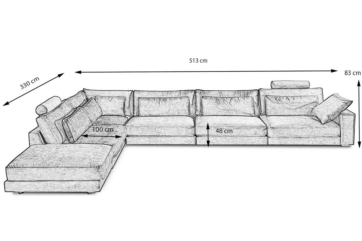 ECKSOFA ETICO Braun Velvet - Schwarz/Braun, Textil (513/330cm) - KAWOLA