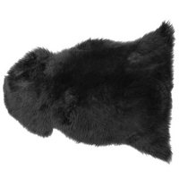 SHAGGY-SCHAFFELL Uluru 100/110/65 cm - Schwarz, Fell (65/100cm) - Beliani