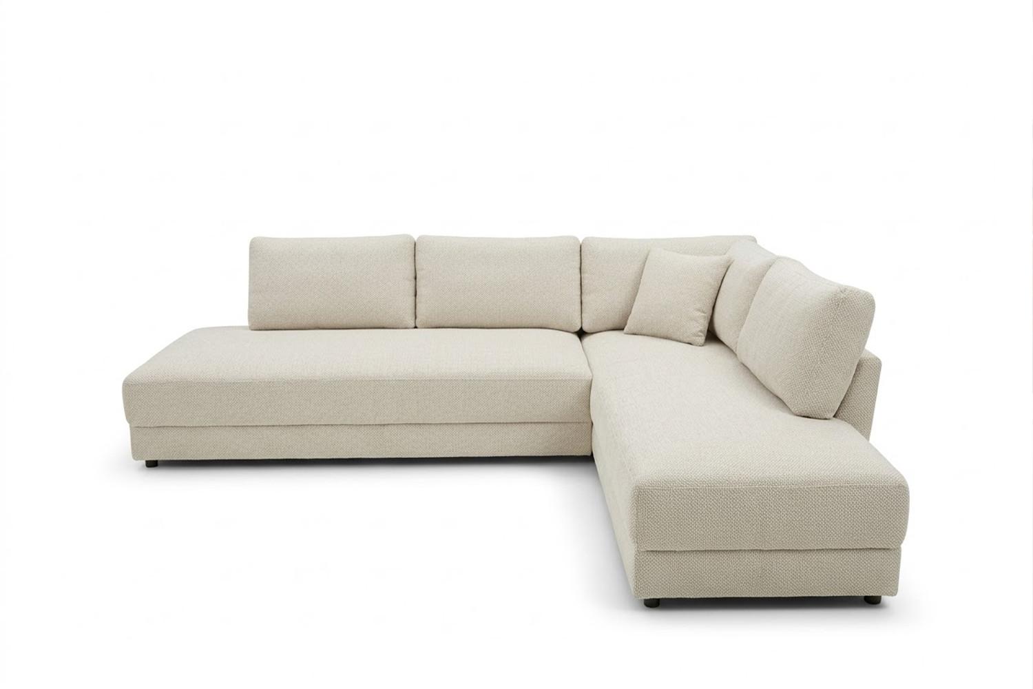 SCHLAFSOFA SADIRA Cremeweiß Flachgewebe - Creme/Schwarz, Kunststoff/Textil (288/89/209cm) - KAWOLA