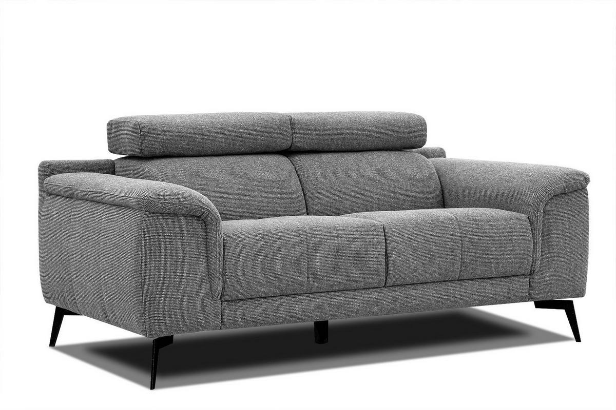 SOFA FIERO 2-Sitzer, grau - Schwarz/Grau, Holzwerkstoff/Textil (170/82/103cm) - Wozimo