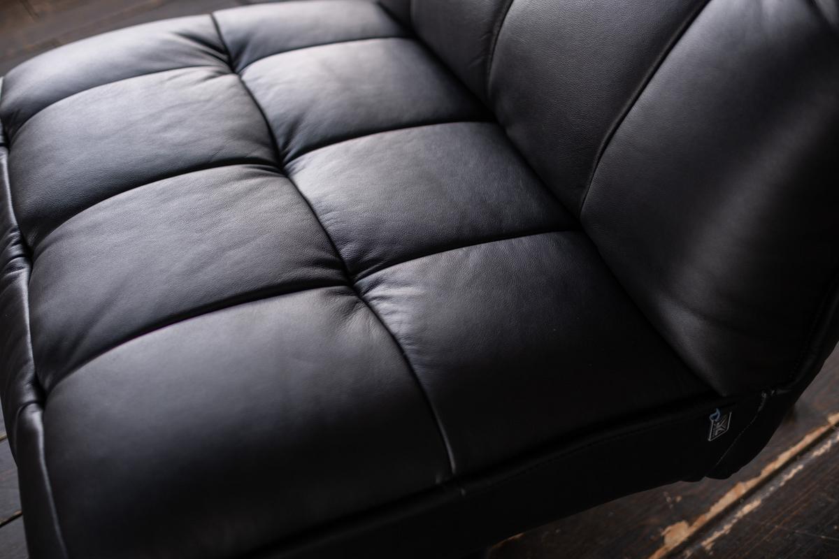 RELAXSESSEL MIKO Schwarz Leder Relaxfunktion - Schwarz, Leder/Metall (75/115/94cm) - KAWOLA