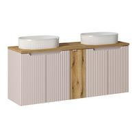 DOPPELWASCHTISCH 140cm Riva Kaschmir - Beige, Holzwerkstoff (140/57/40cm) - Petits-meubles