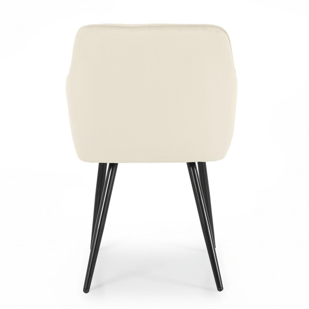 POLSTERSTUHL 2er Set, Metallbeine Graphit 54,5/82,5/58 - Creme, Textil (55/83/50cm) - RAUMHIRSCH FURNITURE