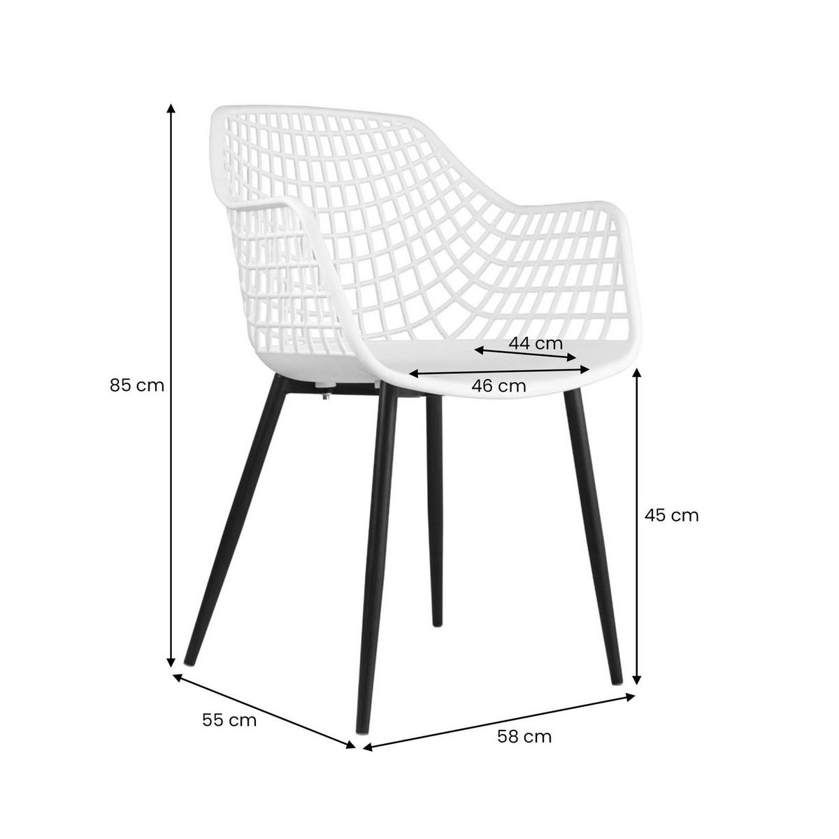 GARTENSTUHL LUCIA 4er-Set weiß - Weiß, Textil (58/85/55cm) - IDIMEX