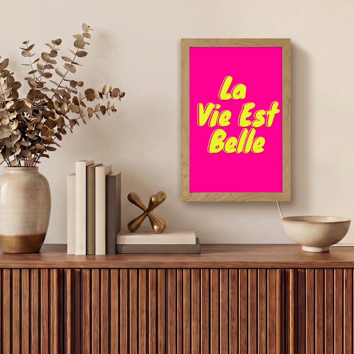 WANDLEUCHTE Zitat - Retro - Rosa 20x30 cm - Pink, Holzwerkstoff (20/30/8cm) - OnlyWow