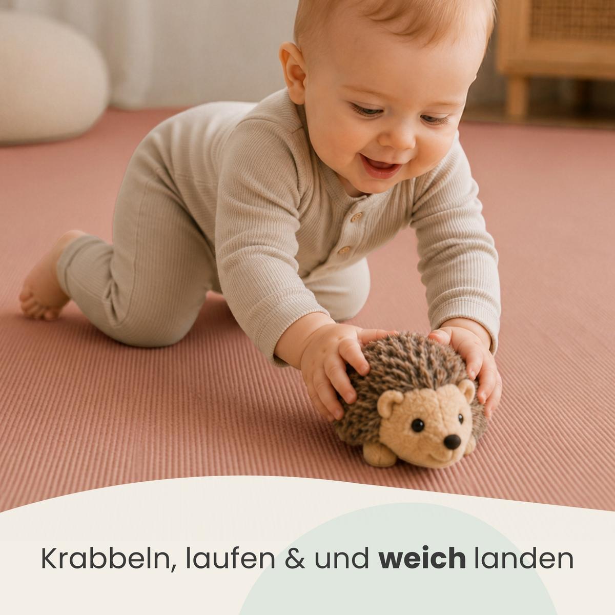 SPIELMATTE ab Null - 90 cm Baby Puzzlematte Rosa - Rosa, Kunststoff (30/30cm) - Littletom