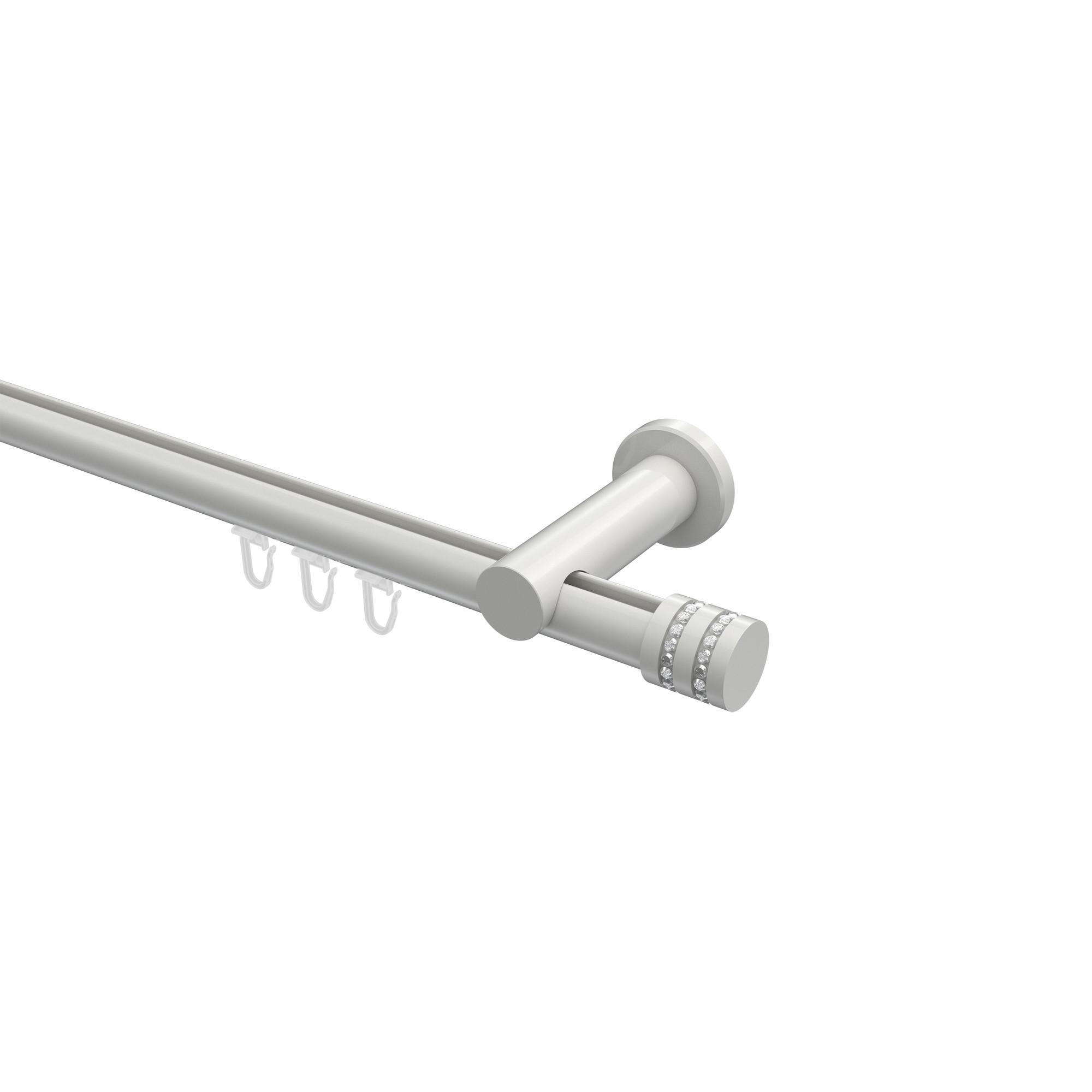 GARDINENSTANGE INNENLAUF Platon Estana 520 cm (geteilt in 4 x 130 cm), 1-läufig, 20 mm Ø Weiß - Weiß, Metall (520cm) - INTERDECO