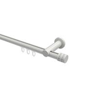 GARDINENSTANGE INNENLAUF Platon Estana 240 cm (geteilt in 2 x 120 cm), 1-läufig, 20 mm Ø Weiß - Weiß, Metall (240cm) - INTERDECO
