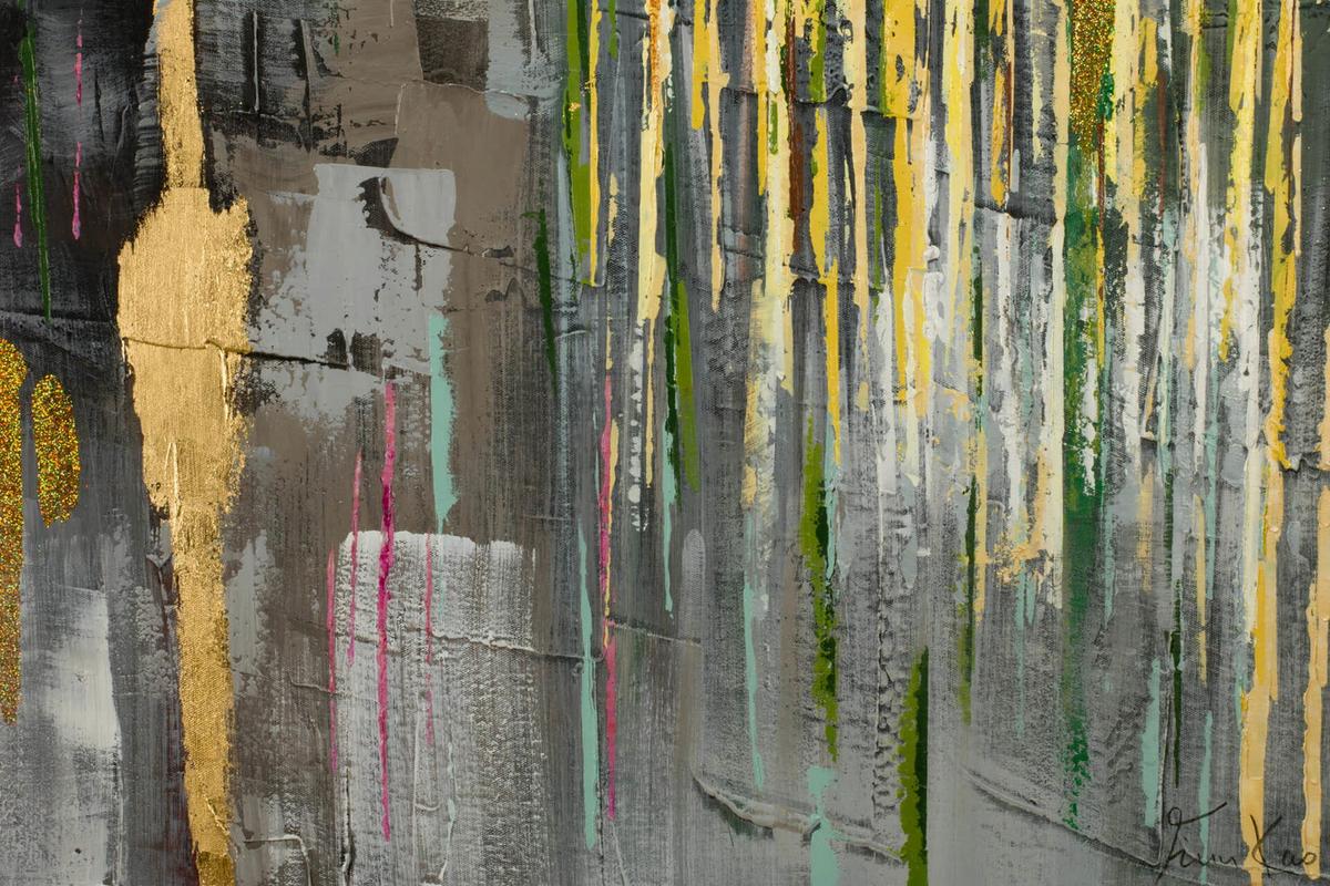 ÖLGEMÄLDE 120/80 cm - Gelb, Holz/Textil (120/80cm) - KUNSTLOFT