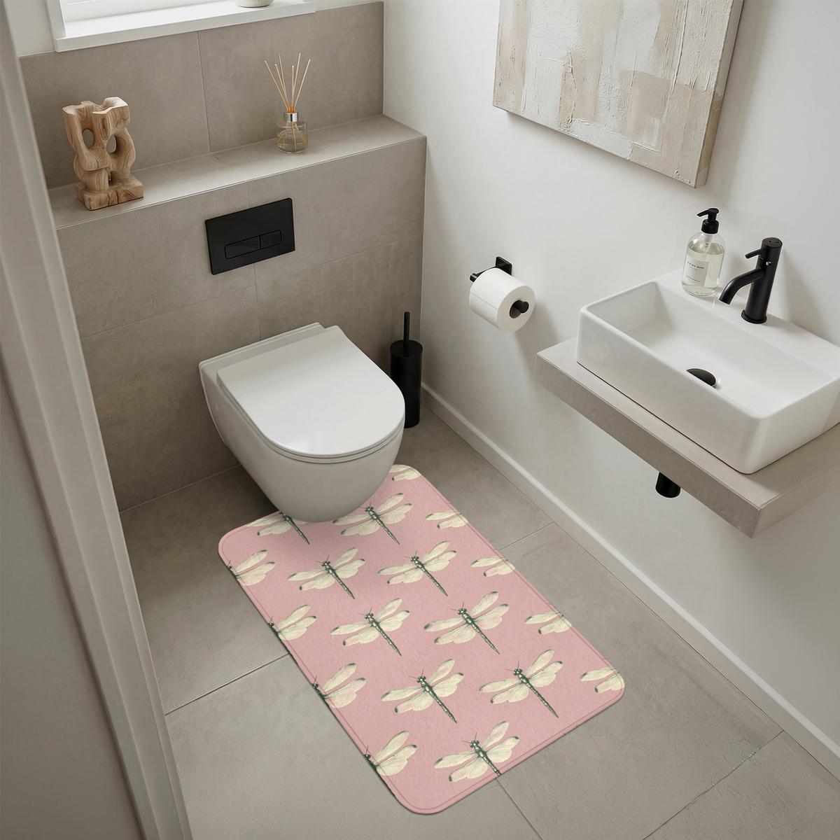 BADEMATTE Lillibells - Muster - Rosa 60x90 cm - Rosa, Textil (60/90cm) - OnlyWow