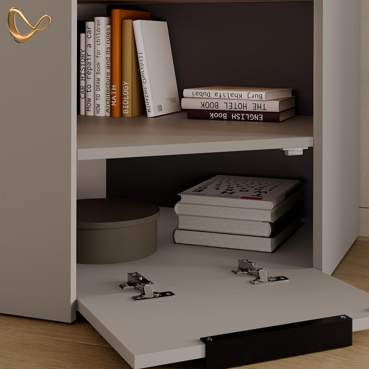 LOWBOARD Piave Greige 68 x 50 cm - Greige, Holzwerkstoff (68/50/68cm) - Livinity®