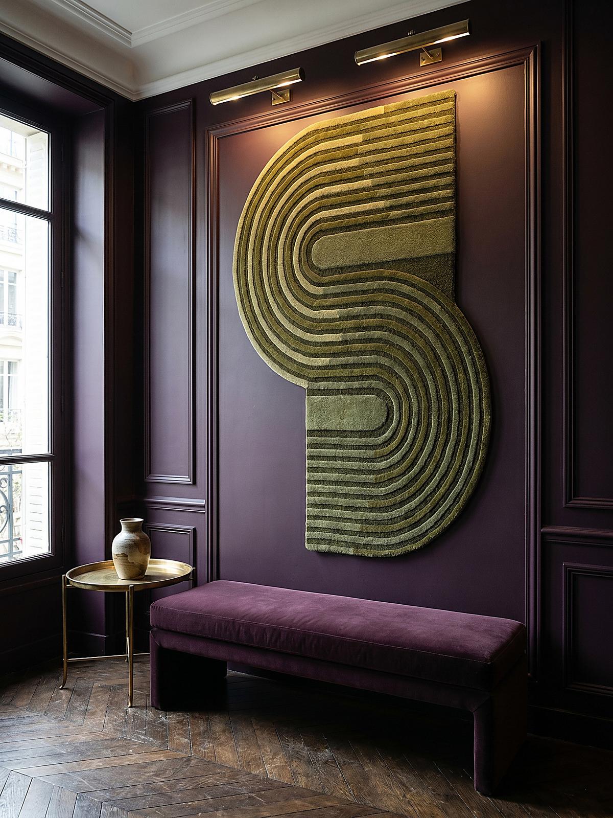 WOLLTEPPICH LEVEN, geometrisch, Olivegrün, 120 x 180 cm - Grün, Textil (180/120cm) - KADIMA DESIGN