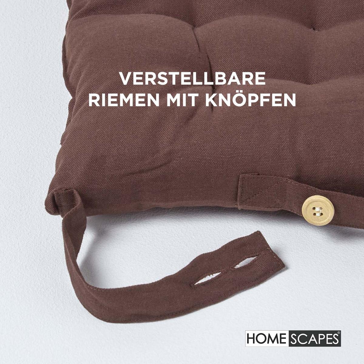 STUHLKISSEN braun 40/40/6,5 cm - Braun, Textil (40/40/6.5cm) - Homescapes