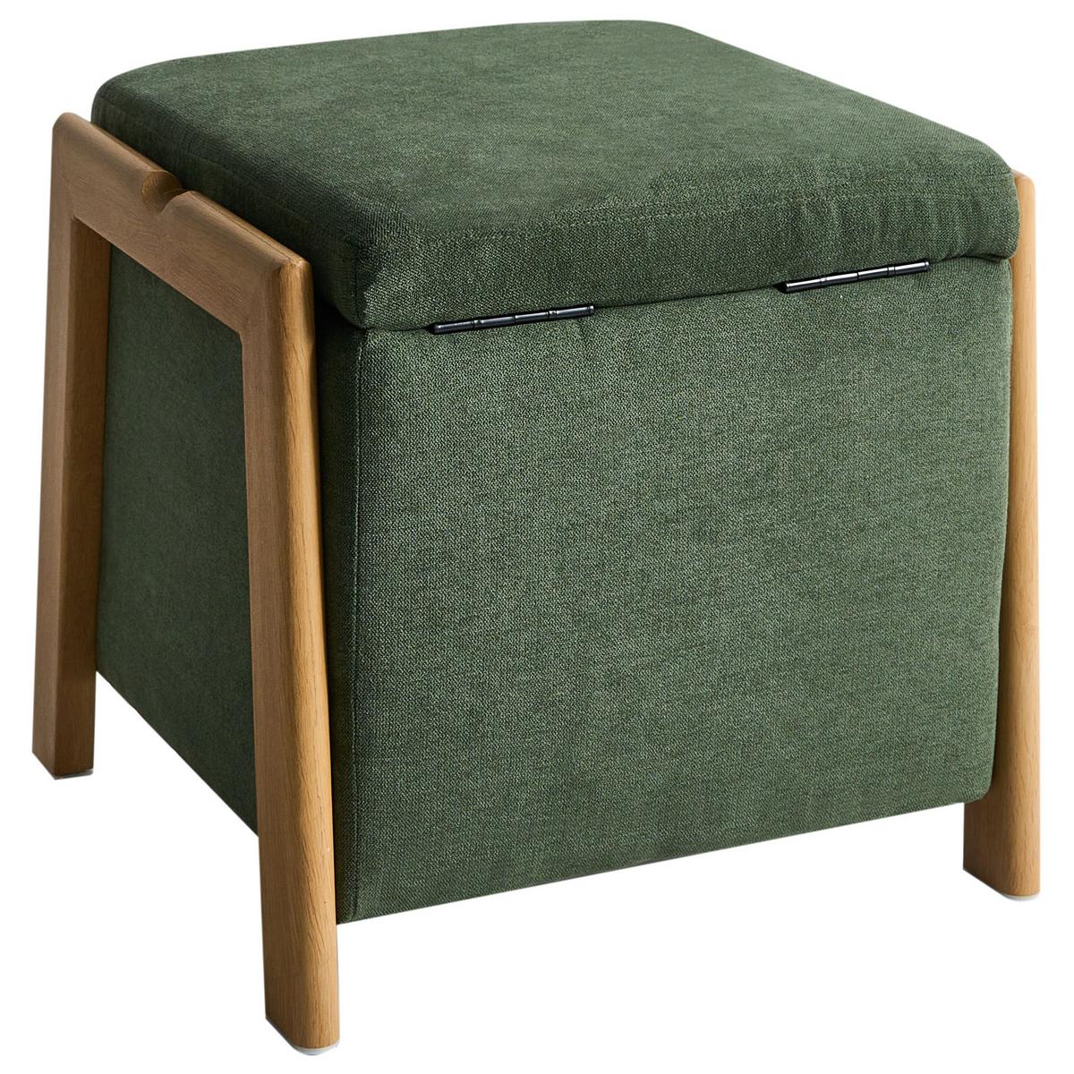 POUF mit Stauraum Stoff 45 cm Grün Edland - Grün, Textil (45/44/43cm) - Beliani