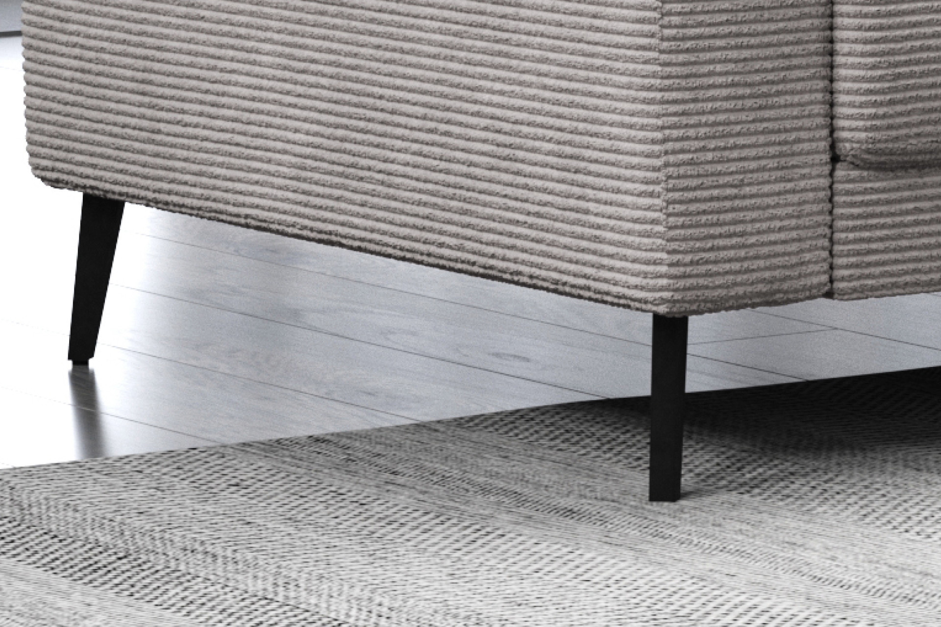 Wohnlandschaft Winkelfüsse Schwarz matt Stahl 