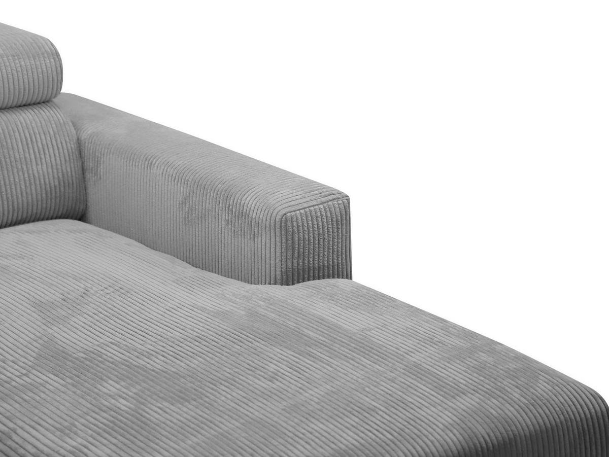 ECKSOFA Milano Premium Cord, Seite: Links LC+2R - Schwarz/Bronzefarben, Holz/Textil (236/172cm) - MIRJAN24