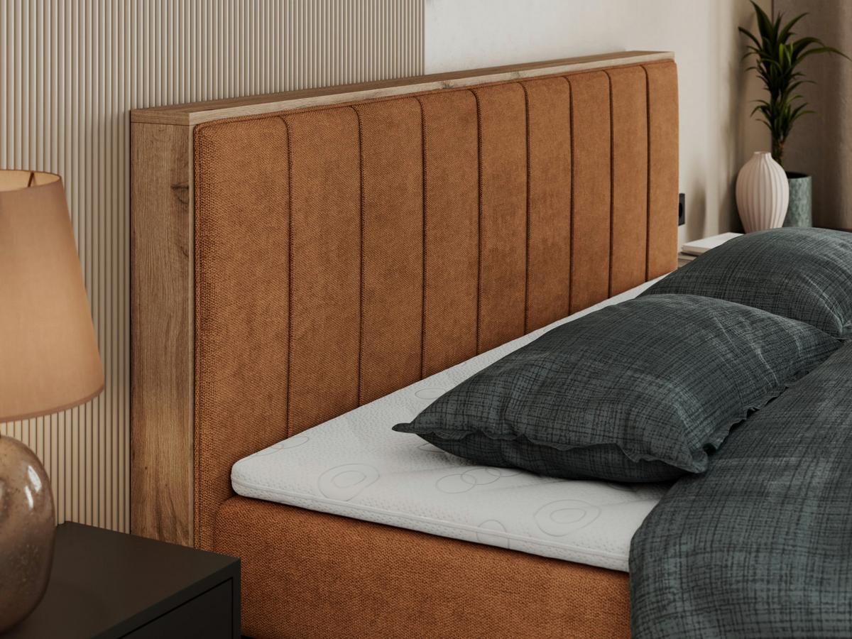 BOXSPRINGBETT BELLISSIMO KING 140/200 Orange Struktur - H4 - Orange, Holz/Textil (140/200cm) - MKS