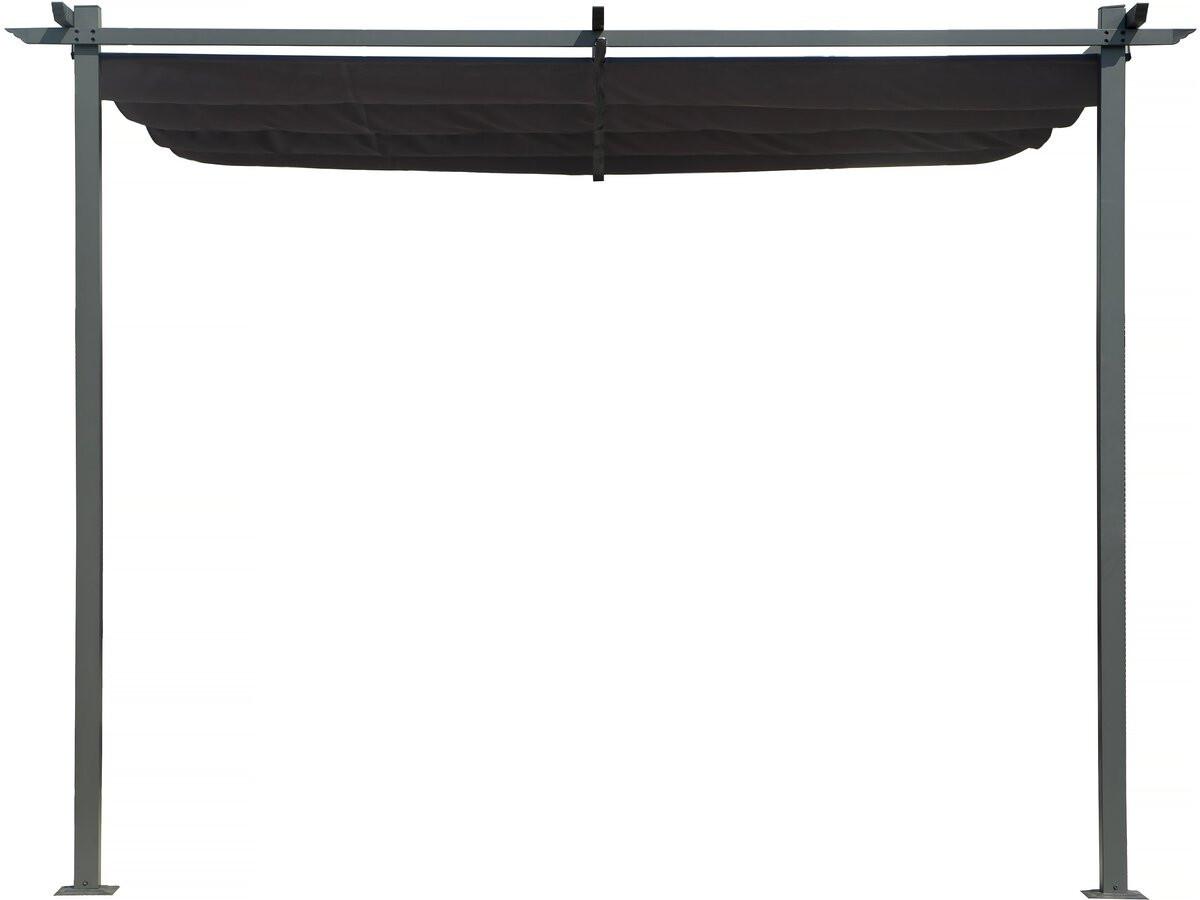 PERGOLA - MARKISE pergola adossée avec toit rétractable - 3 x 3 m - gris anthracite Grau - Grau, Metall (290/220/295cm) - Habitat Garten