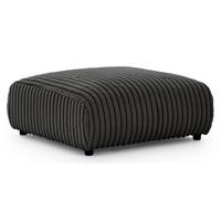 HOCKER Mollis Dunkelgrau Plüschcord - Dunkelgrau/Schwarz, Holz/Kunststoff (88/39/88cm) - S-Style Möbel
