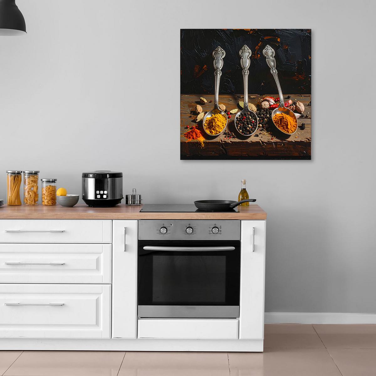 LEINWANDBILD Essen & Trinken 40x40cm - Multicolor, Textil (40/40cm) - Feeby