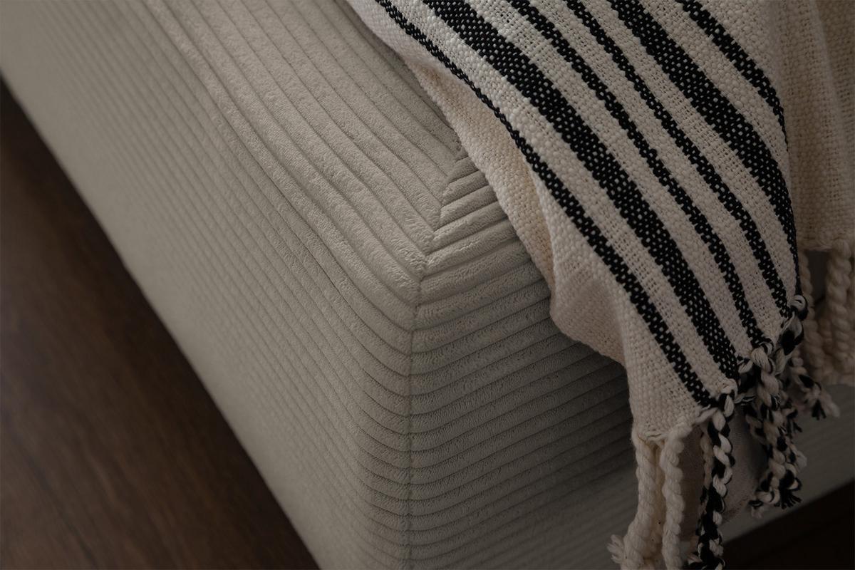 POLSTERBETT HENRY Granit Cord - Hellgrau/Grau, Textil (140/200cm) - KAWOLA