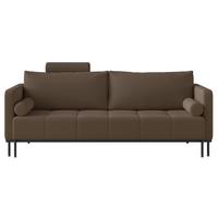 SCHLAFSOFA Skilia mit Schlaffunktion, 3-Sitzer 224 cm - Schwarz/Braun, Textil/Metall (224/85/102cm) - Selsey