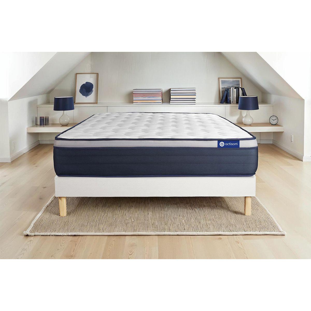 BETT Actimemo max Memory-Schaum 140 x 220 cm h3 - Kit Bettgestell Weiß - Beige/Weiß, Karton/Holz (140/220cm) - ACTISOM