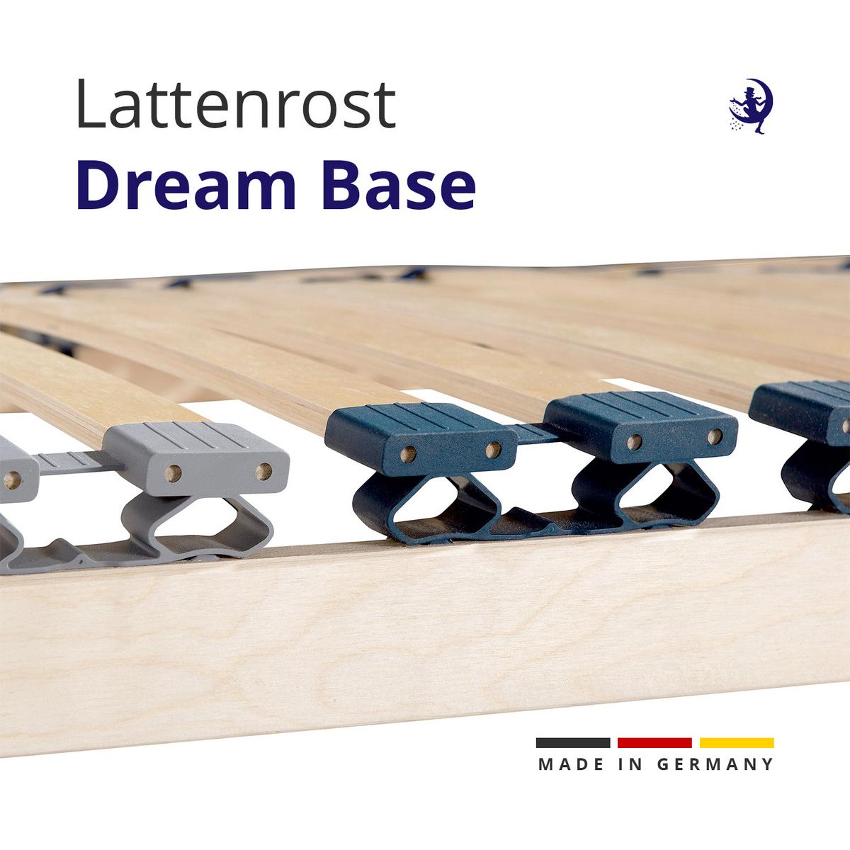 LATTENROST 7-Zonen DreamBase 80x200 cm – stabiler Holzlattenrost mit Federleisten für optimale Matratzenunterstützung - Eschefarben/Buchefarben, Holz (80/200cm) - Mister Sandman