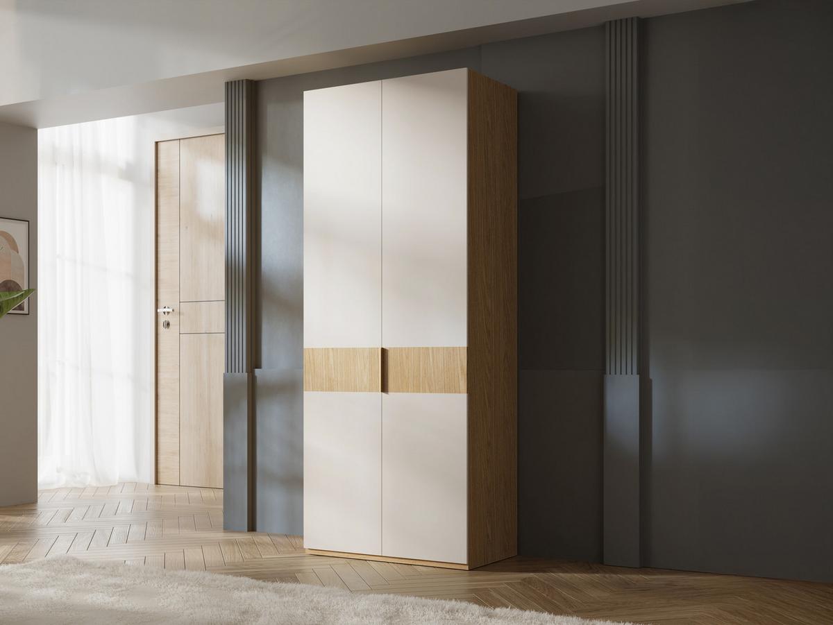 KLEIDERSCHRANK Soreno 90 2D - Eichefarben/Beige, Holzwerkstoff/Kunststoff (90/237/60cm) - MIRJAN24
