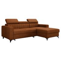 ECKSOFA Milano, Seite: Rechts 2R+LC - Schwarz/Bronzefarben, Holz/Textil (236/172cm) - MIRJAN24